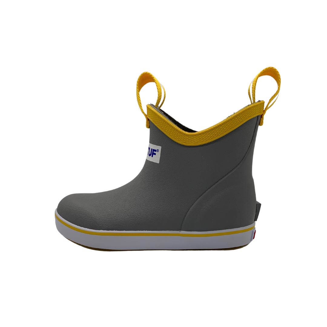 XTRATUF Kids Ankle Deck Boot Gray/Yellow Solteria Footwear & Accessories